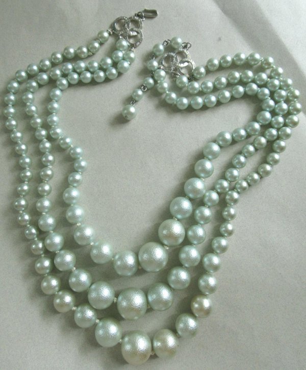 1950's Blue Necklace Vintage Jewelry 1950's Accessories