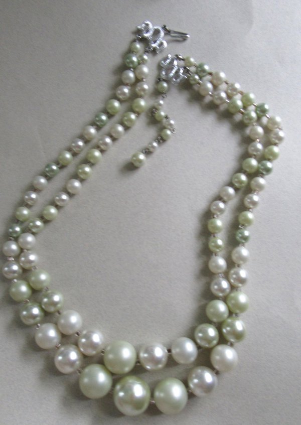 1950's Green Necklace Japan Vintage Jewelry 1950's Accessories