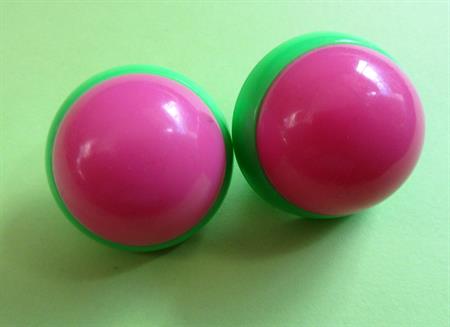 Mod 1960's Pink and Green Dome Clip On Earrings Western Germany AS IS Costume Jewelry '60's Accessories