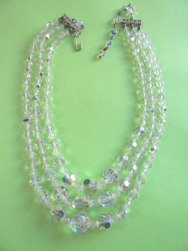 1950's Aurora Borealis Crystal Necklace 