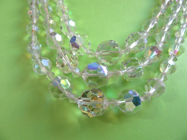 1950's Aurora Borealis Crystal Necklace 