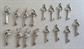 Sixteen Sterling Silver Skeleton Key Charms and Pendants Lot Never Used Destash Jewelry Making Supplies