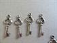 Sixteen Sterling Silver Skeleton Key Charms and Pendants Lot Never Used Destash Jewelry Making Supplies