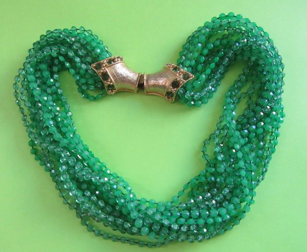 Mod 1960's Choker Necklace Rhinestone Clasp Vintage Jewelry