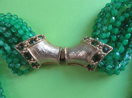 Mod 1960's Choker Necklace Rhinestone Clasp Vintage Jewelry