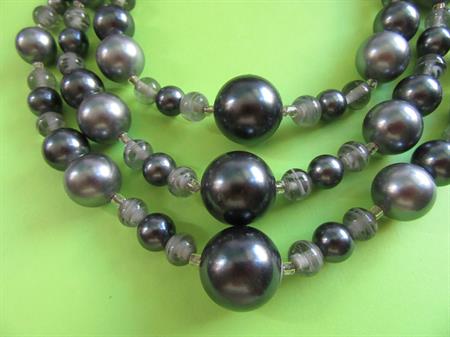 1950's Grey Necklace Japan  Vintage Jewelry 