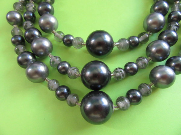 1950's Grey Necklace Japan  Vintage Jewelry 