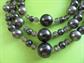 1950's Grey Multi Strand Necklace Japan Glass Beads Vintage Costume Jewelry '50's Accessories