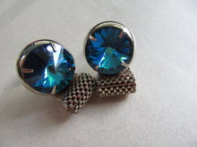 1970's Rivoli Crystal Wrap Cufflinks Mens Vintage Jewelry