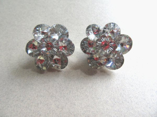 Vintage Crystal Earrings  1950s Accessories