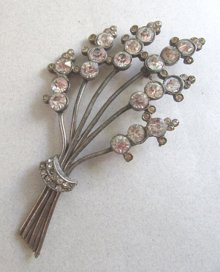 1940's Kantor Signed Rhinestone Pin Needs Pin Back 