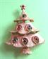 Vintage JJ Signed Rhinestone Christmas Tree Pin Holiday Jewelry
