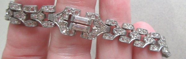 1920's Art Deco Rhinestone Bracelet Smaller Wrist Vintage Jewelry