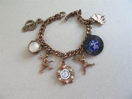 1950's Kitty White E Barclay 45 Charm Bracelet Sock Hop  Mercury Records 