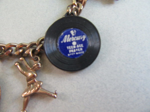 1950's Kitty White And E Barclay Mercury Record Charm Bracelet