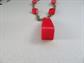 Bakelite Cherry Red Chunky Necklace Mid Century Needs Extension Chain and Clasp Vintage Costume Jewelry