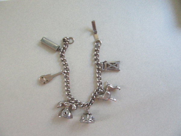 1950's Charm Bracelet Vintage Jewelry Smaller Wrist