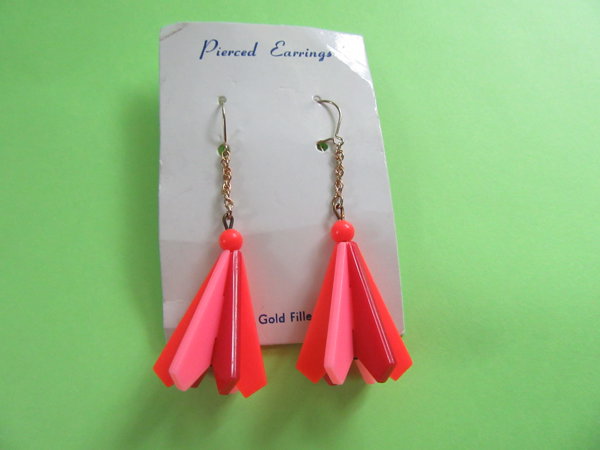 Vintage Mod 1960's Earrings 14kt Gold Filled 