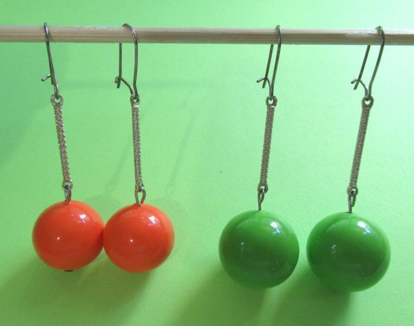 1960's Mod Earrings Color Choice Vintage Jewelry