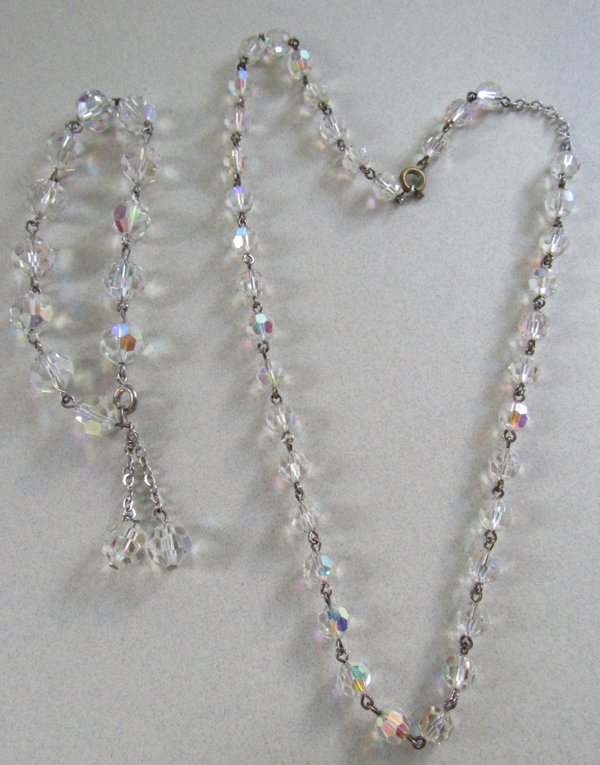 Vintage Crystal Necklace and Bracelet Set 