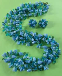 1960's Fruit Salad Necklace Set Hong Kong 