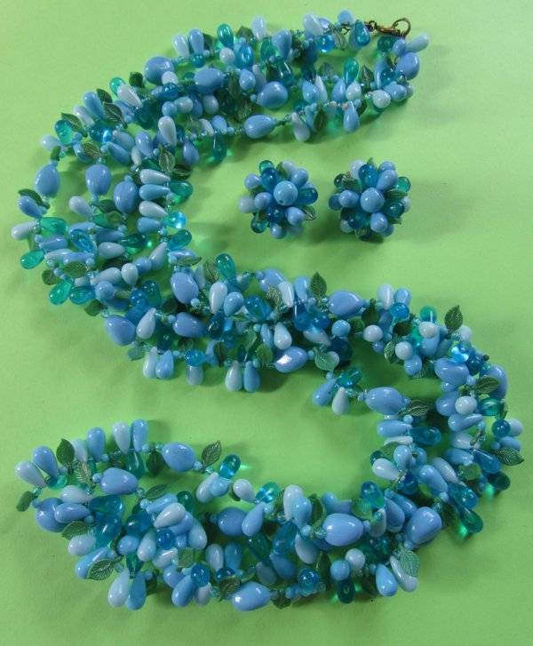 1960's Fruit Salad Necklace Set Hong Kong 