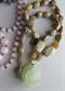 Three Genuine Stone Necklace Amethyst Rose Quartz Gemstone Jewelry Lot