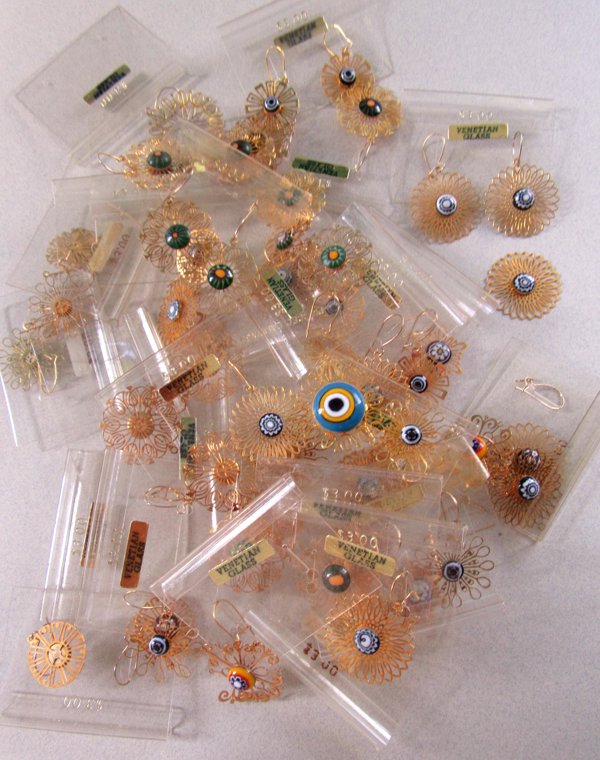 Vintage 1960's Venetian Glass Earrings Lot Jewelry Making