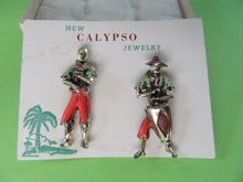 1950's Calypso Pins Musicians Never Worn Vintage Jewelry 