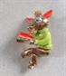 Anthropomorphic Google Eyes Pin Donkey Googly Figural Vintage Costume Jewelry