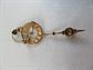 Antique Clock With Hanging Pendulum And Mouse Pin Gold Plate ? Figural Vintage Jewelry