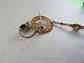 Antique Clock With Hanging Pendulum And Mouse Pin Gold Plate ? Figural Vintage Jewelry