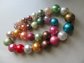 Vintage Chunky Faux Pearl Rainbow Necklace