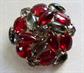 Red Smoke Rhinestone Pin Vintage Jewelry