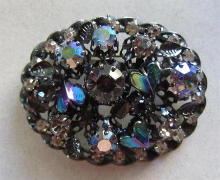 Vintage Rhinestone Pin Austria Signed Jewelry