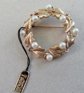 Vintage Crown Trifari Wreath Pin Original Tag Signed Jewelry 