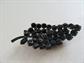 Black Japanned Rhinestone Pin Brooch Made in Austria Signed Vintage Jewelry