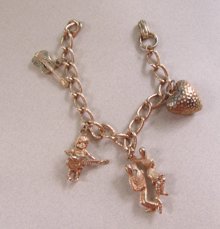 1960's Beatles Style Charm Bracelet Vintage Jewelry