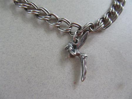 Vintage Sterling Silver Tinker Bell Charm Bracelet Fine Jewelry 