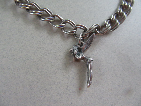 Vintage Sterling Silver Tinker Bell Charm Bracelet Fine Jewelry 