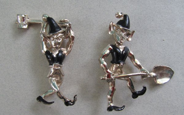 Vintage Elf Pins Set Unsigned Marvella