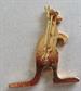 Australian Genuine Opal Chip Kangaroo Joey Pin Figural Costume Jewelry