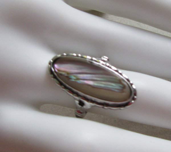 Sterling Silver Abalonee Ring Size 5 1/2 Fine Jewelry