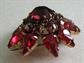 Red Rhinestone Star Pin Brooch Vintage Costume Jewelry