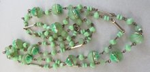 Vintage Glass Jadeite Green Necklace