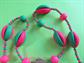 Vintage Mod Pink and Green Lucite Necklace Earrings Set  Hong Kong Costume Jewelry