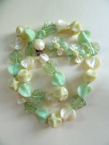 1960's Western Germany Lucite Leaves Necklace Set 