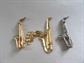 Three Saxophone Pins Musician Gig Wear Vintage Costume Jewelry Blues Figural Pin