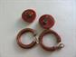 Bakelite Dark Paprika Swirl Clip On Earrings Needs Tightening Plus Other Pair Vintage Costume Jewelry