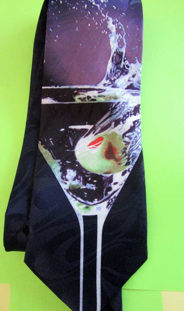 Martini Tie Never Worn Shaken Not Stirred Bartender Gift 